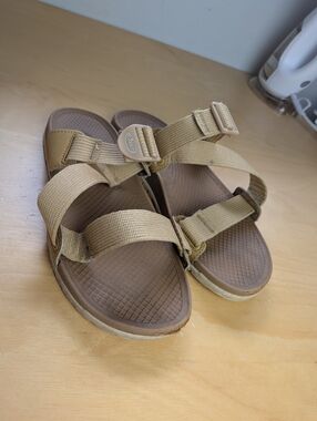 CHACO Slide Lowdown Women Fliflop Sandals Size 8 Tan Color Adjustable Strap